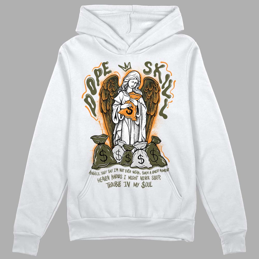 Jordan 5 "Olive" DopeSkill Hoodie Sweatshirt Angels Graphic Streetwear - White 