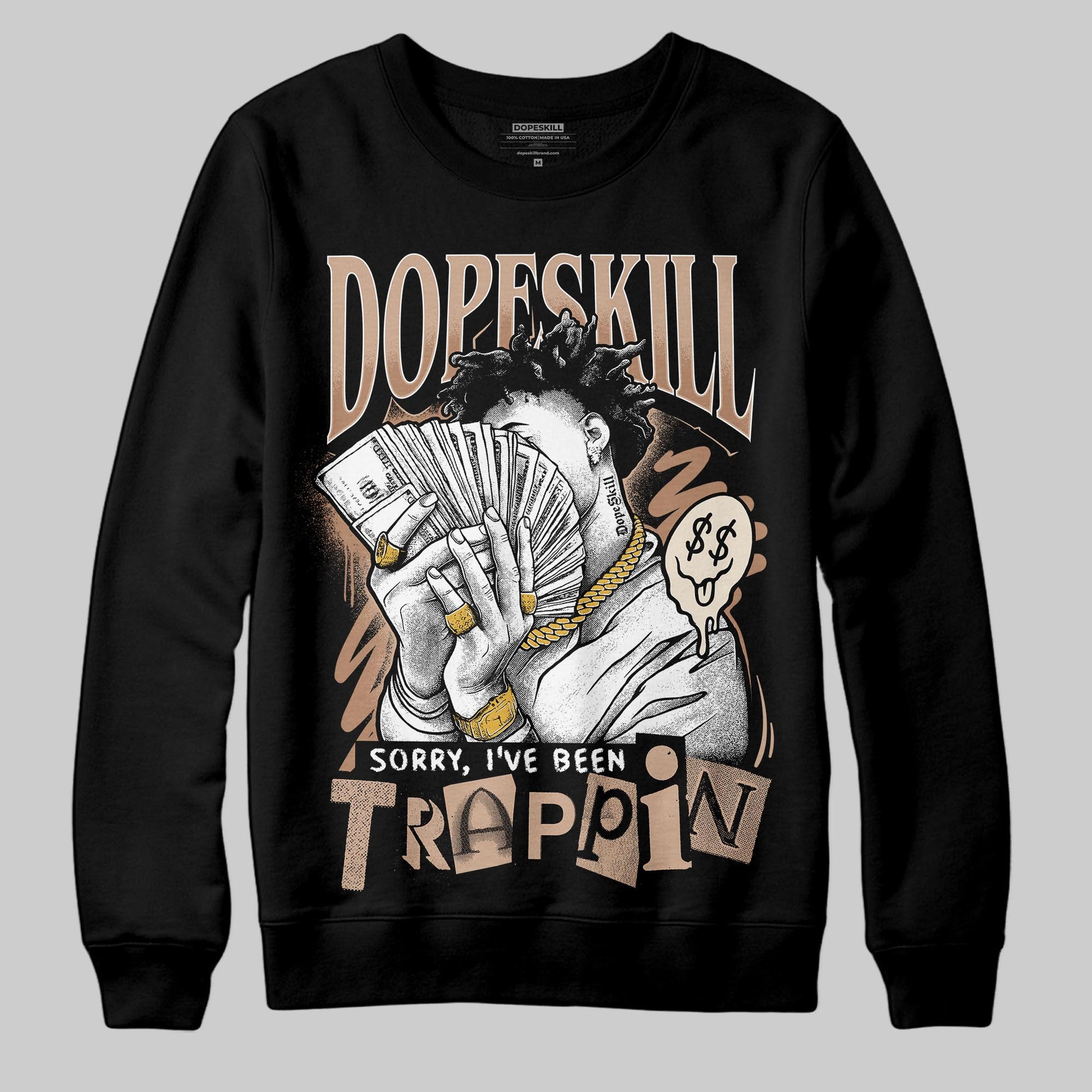 Jordan 4 Retro Cozy Girl DopeSkill Sweatshirt Sorry I've Been Trappin Graphic Streetwear - black