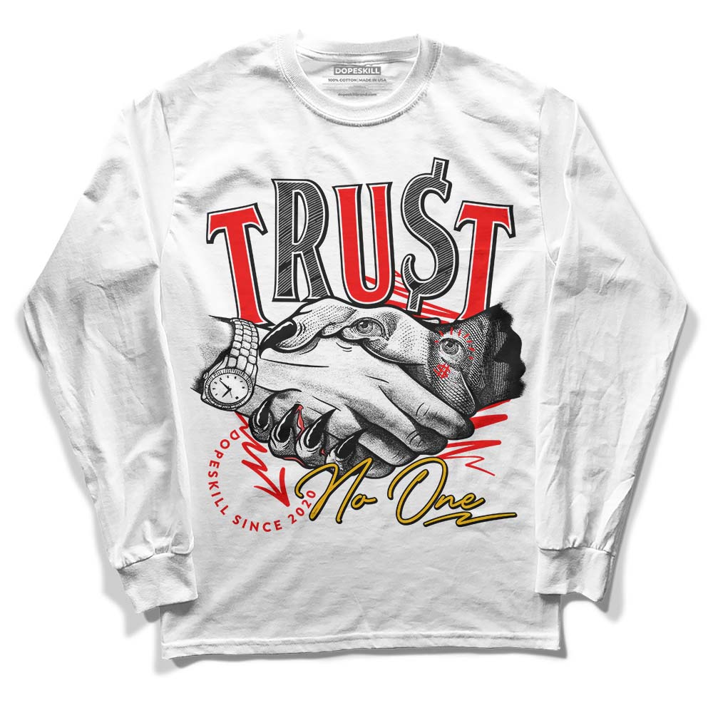 Red Sneakers DopeSkill Long Sleeve T-Shirt Trust No One Graphic Streetwear - White