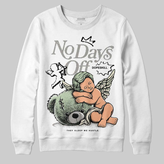 Jordan 4 WMNS “Seafoam” (2025) DopeSkill Sweatshirt New No Days Off Graphic Streetwear - White