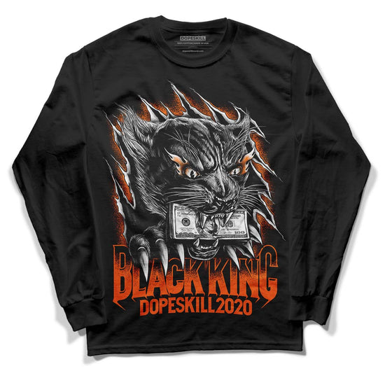 Orange, Black & White Sneakers DopeSkill Long Sleeve T-Shirt Black King Graphic Streetwear - Black