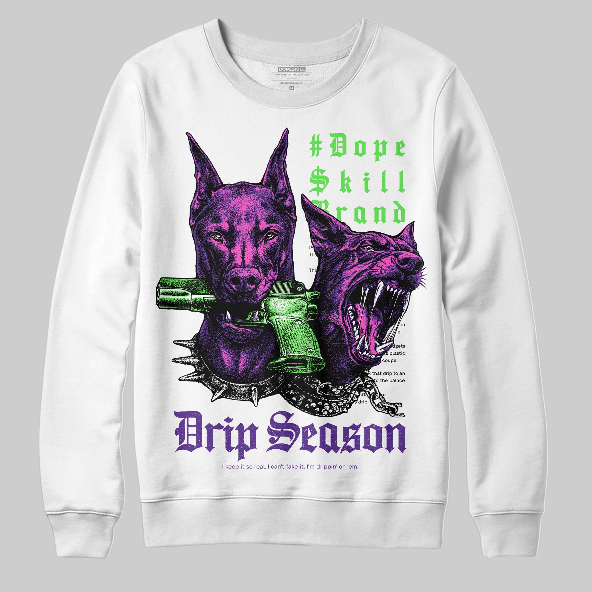 PURPLE Sneakers DopeSkill Sweatshirt New Drip Season Graphic Streetwear - White