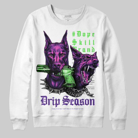 PURPLE Sneakers DopeSkill Sweatshirt New Drip Season Graphic Streetwear - White