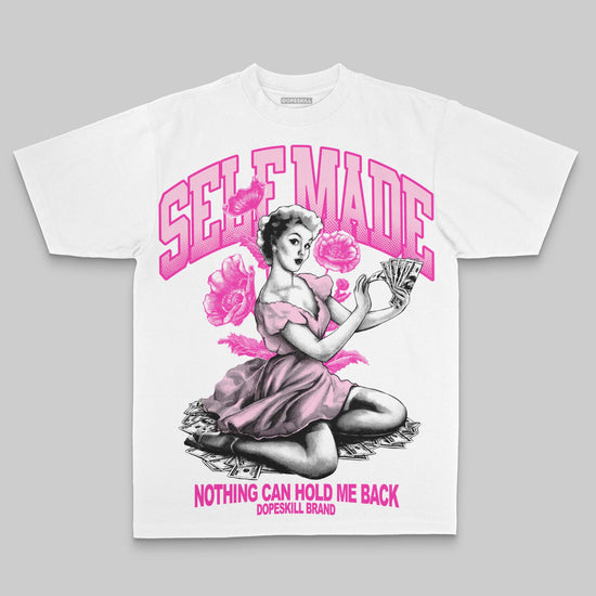 Pink Oversize Print Self Made DopeSkill Graphic Premium T-shirt Streetwear - White