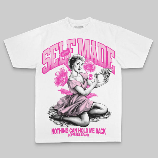 Pink Oversize Print Self Made DopeSkill Graphic Premium T-shirt Streetwear - White