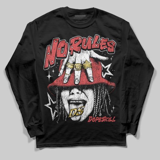 Black and White Sneakers DopeSkill Long Sleeve T-Shirt No Rules Graphic Streetwear  - Black