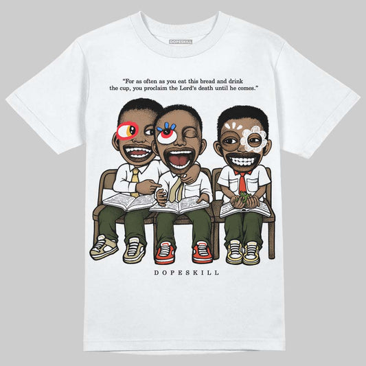 Olive Sneakers DopeSkill T-Shirt First Sunday Graphic Streetwear - White