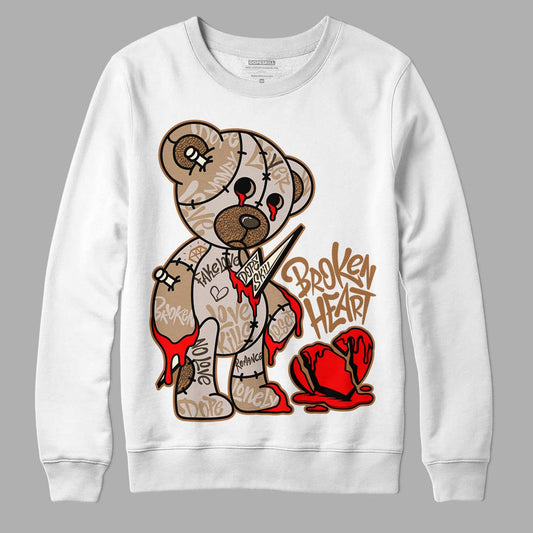 Jordan 3 Retro Palomino DopeSkill Sweatshirt Broken Heart Graphic Streetwear - White