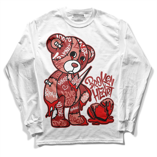 Jordan 13 “Dune Red” DopeSkill Long Sleeve T-Shirt Broken Heart Graphic Streetwear - White