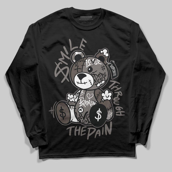Jordan 4 Retro Cave Stone DopeSkill Long Sleeve T-Shirt Smile Through The Pain Graphic Streetwear - Black