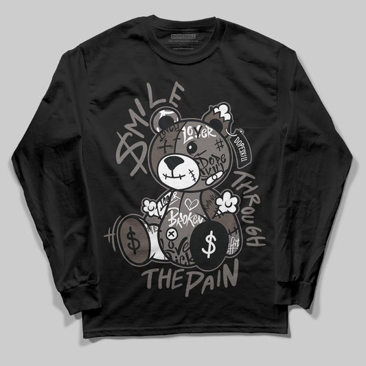 Jordan 4 Retro Cave Stone DopeSkill Long Sleeve T-Shirt Smile Through The Pain Graphic Streetwear - Black