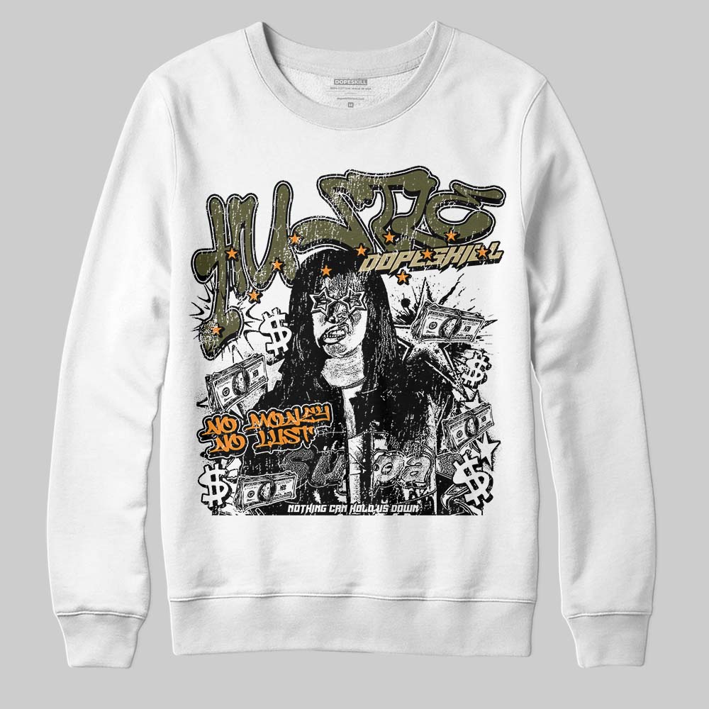 Olive Sneakers DopeSkill Sweatshirt No Money No Lust Graphic Streetwear - White