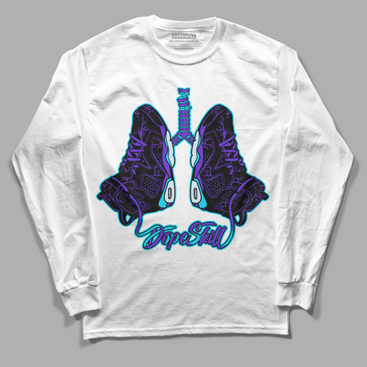 Jordan 6 "Aqua" DopeSkill Long Sleeve T-Shirt Breathe Graphic Streetwear - White 