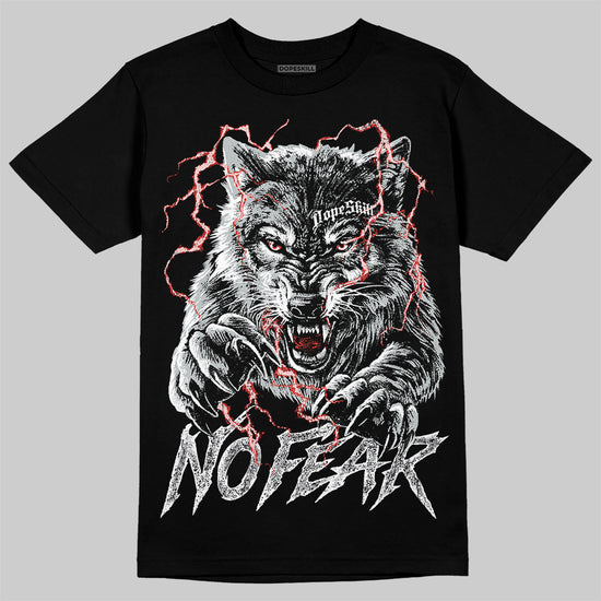 Jordan 12 Black Wolf Grey DopeSkill T-Shirt No Fear Graphic Streetwear - black