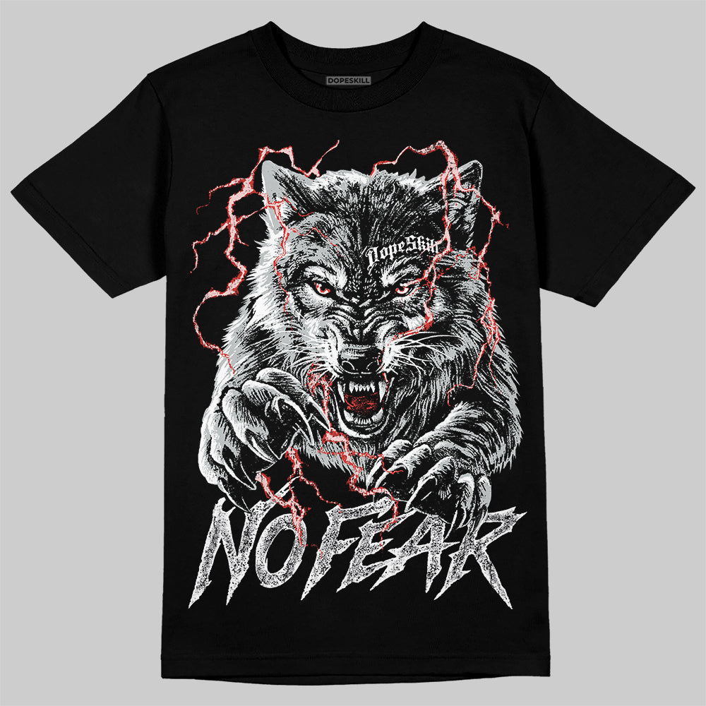 Jordan 12 Black Wolf Grey DopeSkill T-Shirt No Fear Graphic Streetwear - black