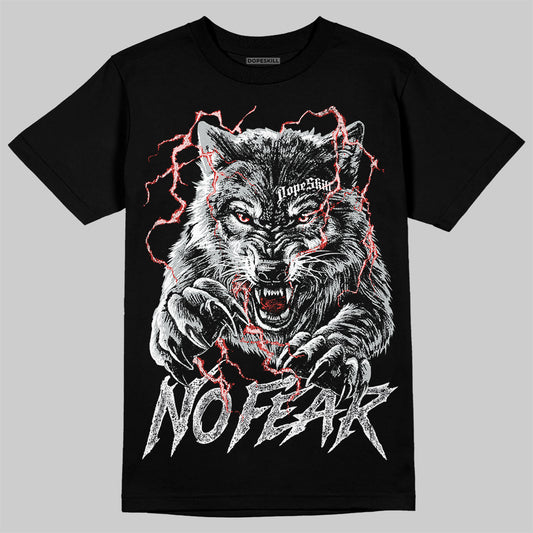 Jordan 12 Black Wolf Grey DopeSkill T-Shirt No Fear Graphic Streetwear - black