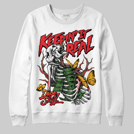 Red Sneakers DopeSkill Sweatshirt Keepin' It Real Graphic Streetwear - White