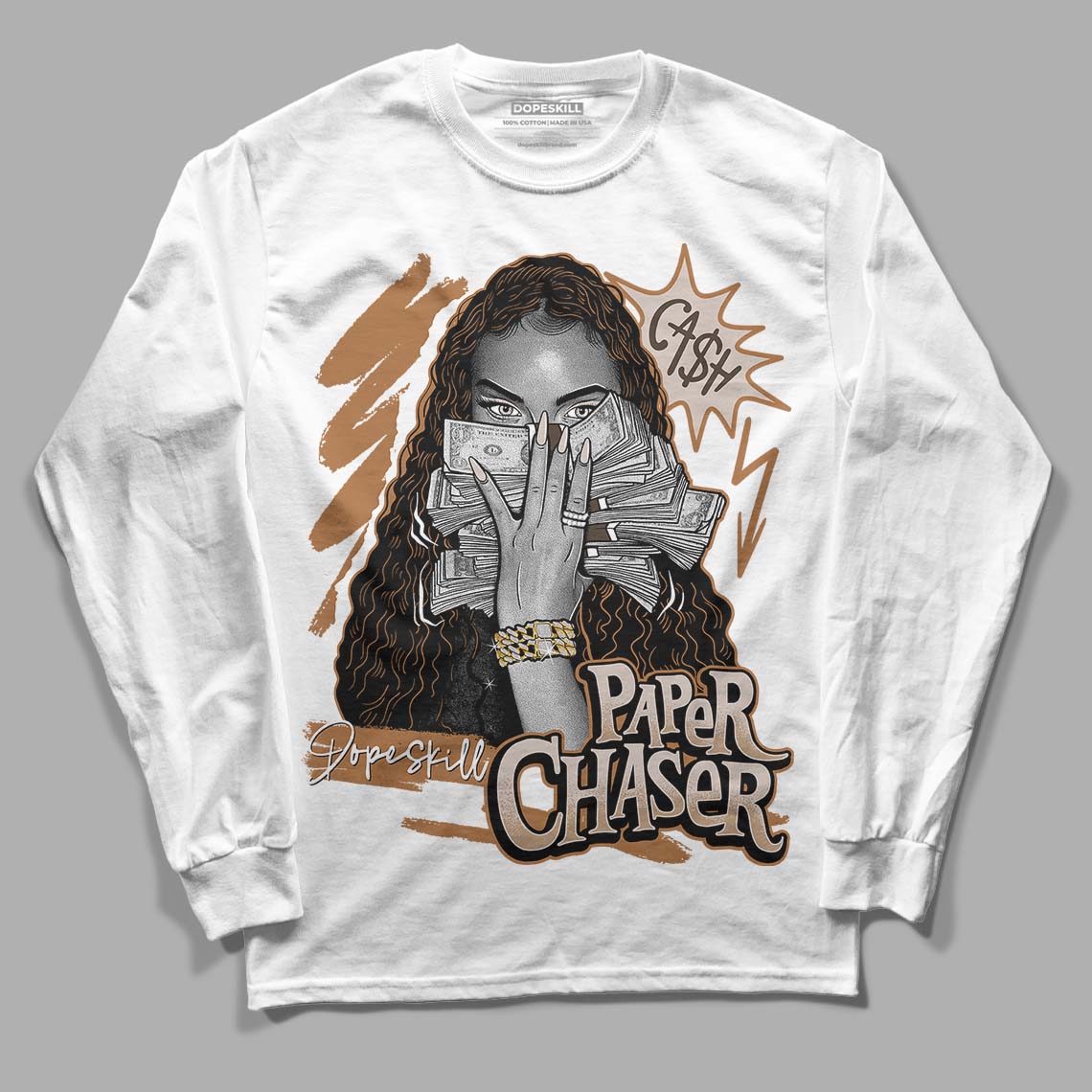 Jordan 3 Retro Palomino DopeSkill Long Sleeve T-Shirt NPC Graphic Streetwear - White