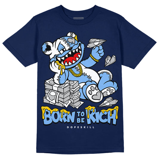 Jordan 5 Midnight Navy  DopeSkill Navy T-Shirt Born To Be Rich Graphic Streetwear