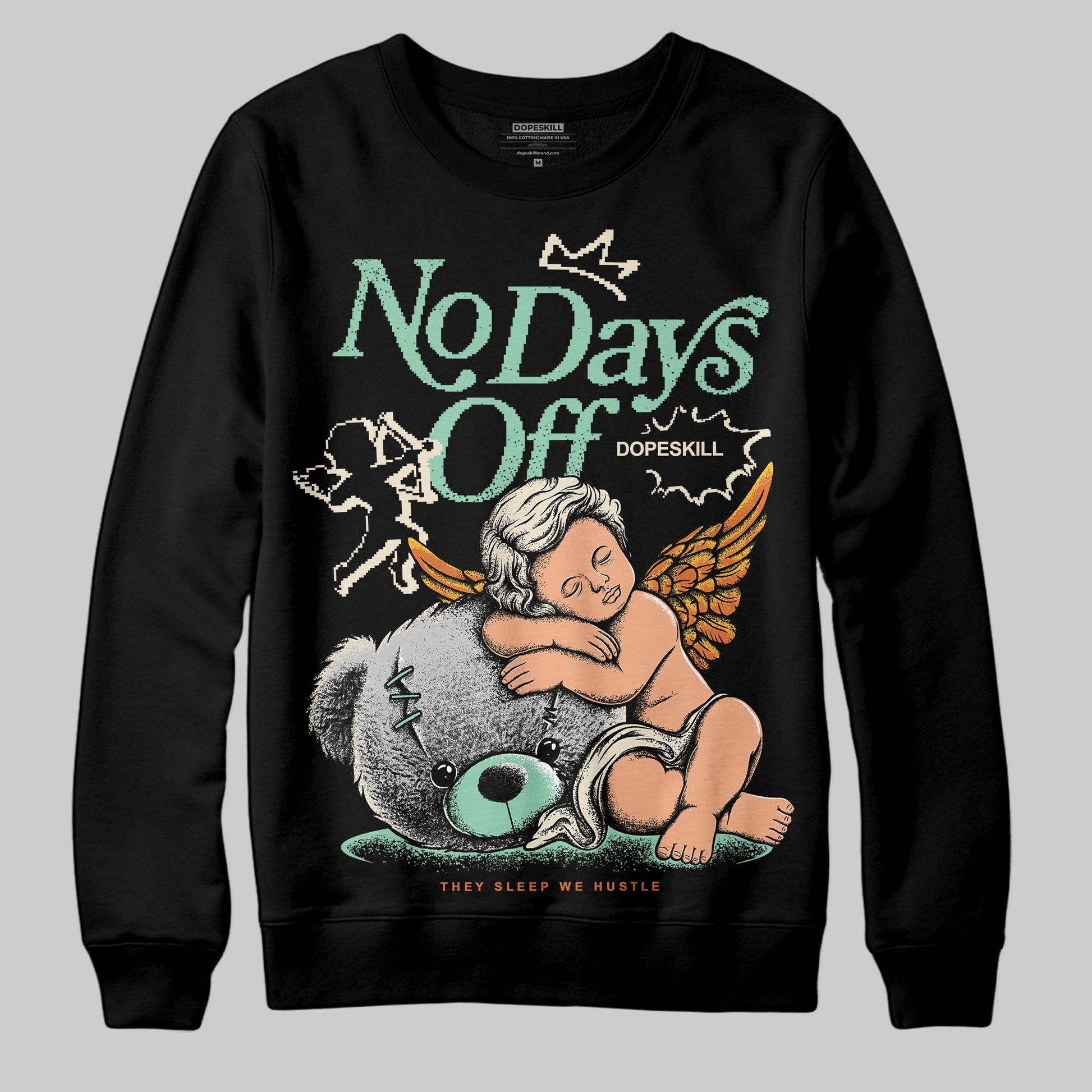SB Dunk Low Rodeo Tourmaline DopeSkill Sweatshirt New No Days Off Graphic Streetwear - Black