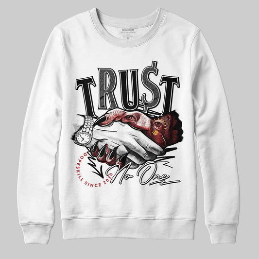 Jordan 14 Golf “Last Shot” DopeSkill Sweatshirt Trust No One Graphic Streetwear - White