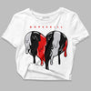 Jordan 2 Retro "Black Cement" DopeSkill Women's Crop Top Slime Drip Heart Graphic Streetwear - White