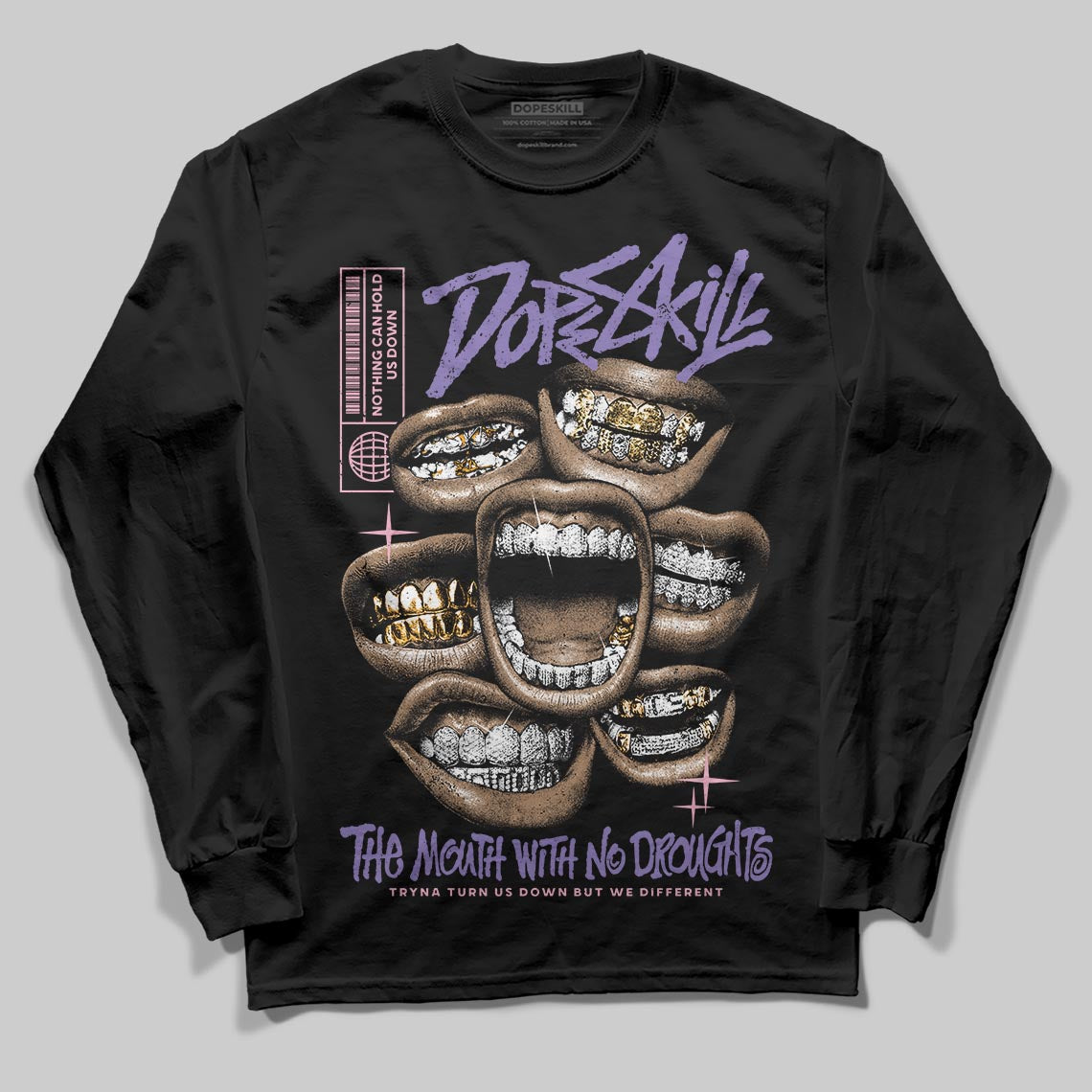 Jordan 11 "Mojave" DopeSkill Long Sleeve T-Shirt The Mouth With No Droughts Graphic Streetwear - black