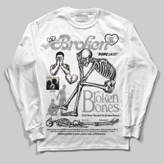 Jordan 3 Retro Pure Money DopeSkill Long Sleeve T-Shirt Broken Bones Graphic Streetwear - White