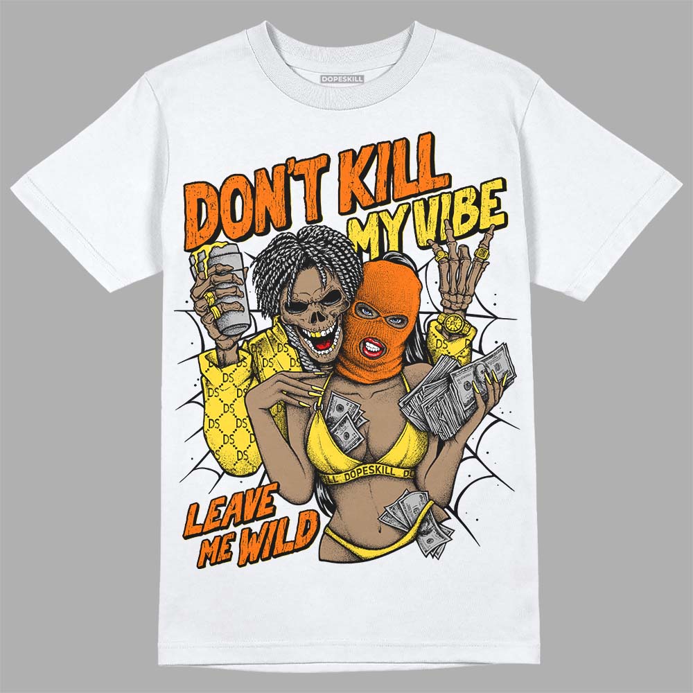 Jordan 4 Thunder DopeSkill T-Shirt Don't Kill My Vibe Graphic Streetwear - White 