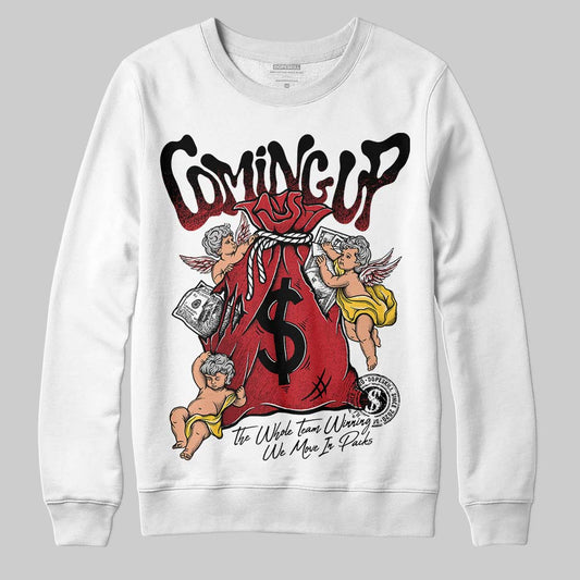 Jordan 14 Retro Ferrari (2025) DopeSkill Sweatshirt Money Bag Coming Up Graphic Streetwear - White