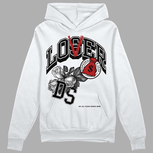 Jordan 14 "Black/White" DopeSkill Hoodie Sweatshirt Loser Lover Graphic Streetwear - White