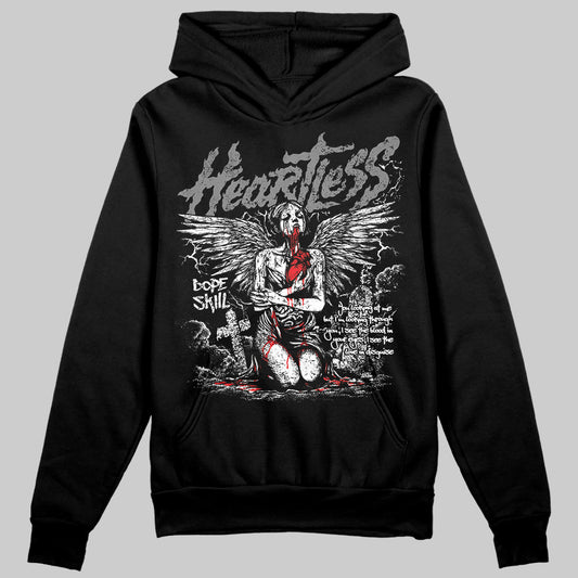 Grey Sneakers DopeSkill Hoodie Sweatshirt Heartless Graphic Streetwear - Black