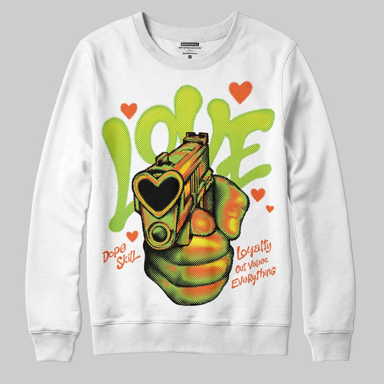 Neon Green Sneakers DopeSkill Sweatshirt Love Shot Graphic Streetwear - White