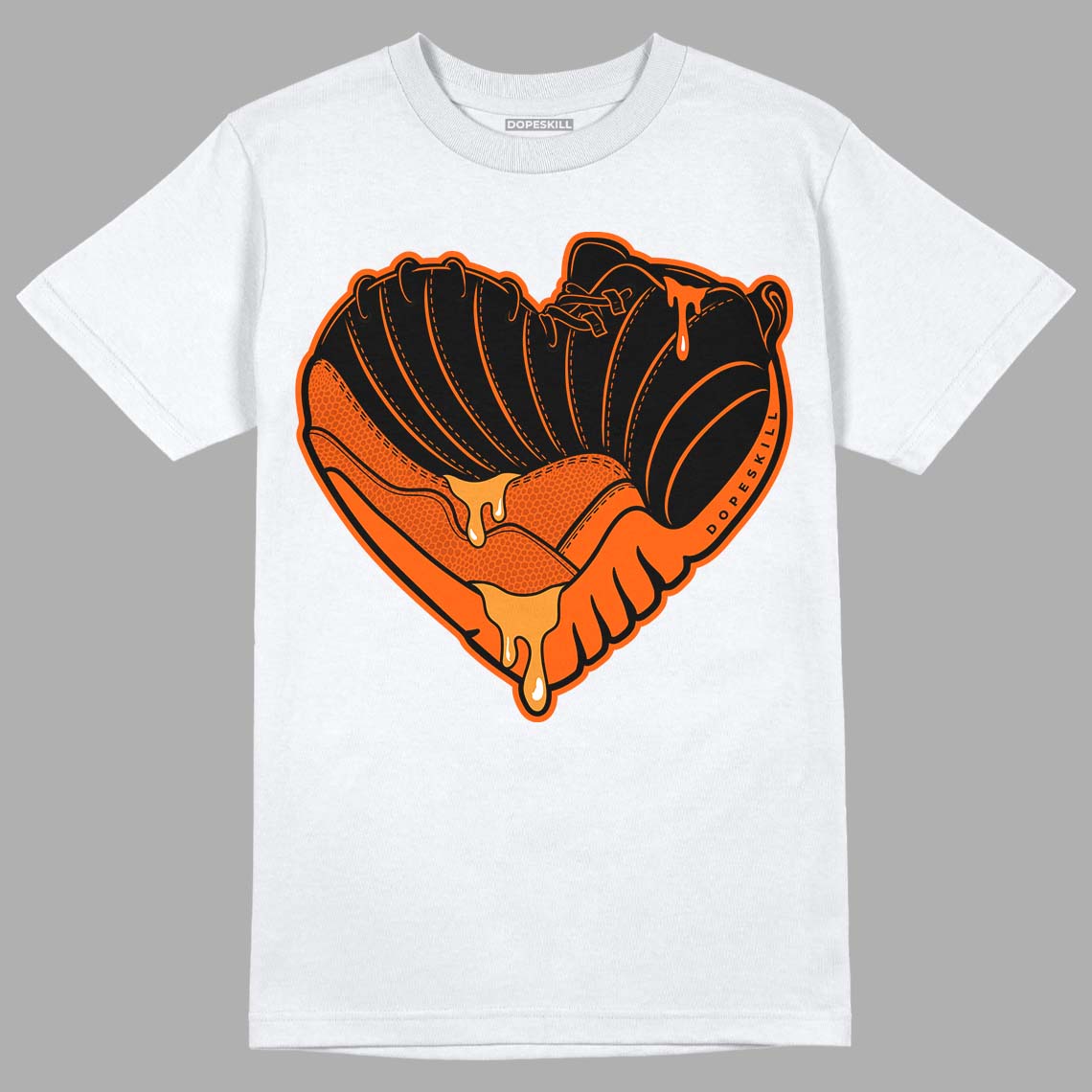 Jordan 12 Retro Brilliant Orange DopeSkill T-Shirt Heart Jordan 12 Graphic Streetwear - White