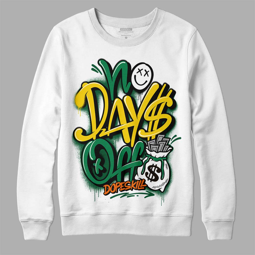 Green Sneakers DopeSkill Sweatshirt No Days Off Graphic Streetwear - White 