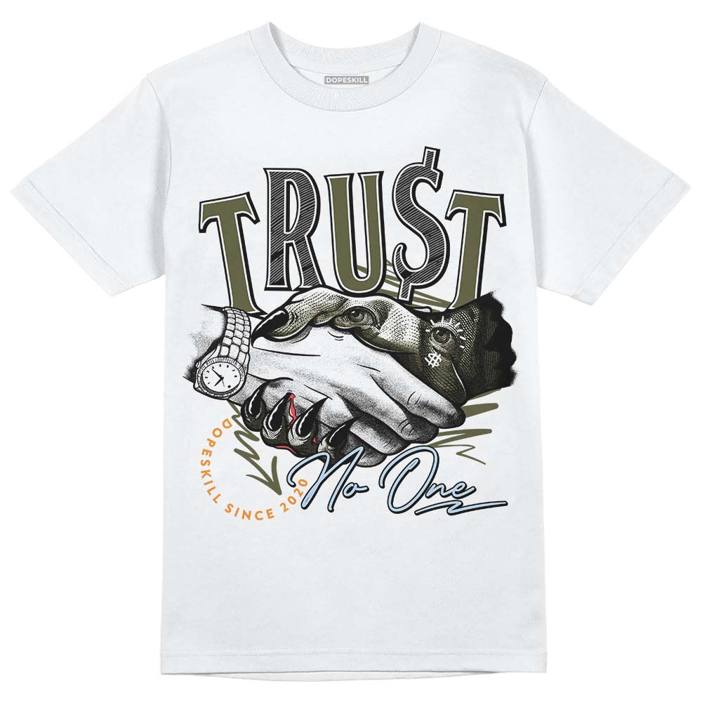 Jordan 5 "Olive" DopeSkill T-Shirt Trust No One Graphic Streetwear - White 