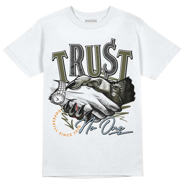 Jordan 5 "Olive" DopeSkill T-Shirt Trust No One Graphic Streetwear - White 