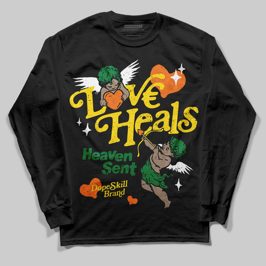 Dunk Low Reverse Brazil DopeSkill Long Sleeve T-Shirt New Love Heals Graphic Streetwear - Black