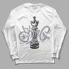 Jordan 4 Retro Frozen Moments DopeSkill Long Sleeve T-Shirt King Chess Graphic Streetwear - White 