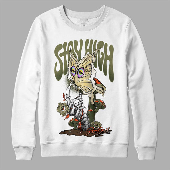 Olive Sneakers DopeSkill Sweatshirt Stay High Graphic Streetwear - White