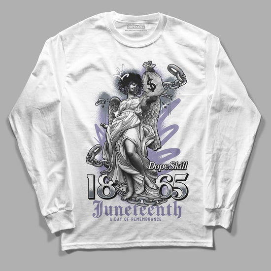 Jordan 5 Retro Low Indigo Haze DopeSkill Long Sleeve T-Shirt Juneteenth Graphic Streetwear - White