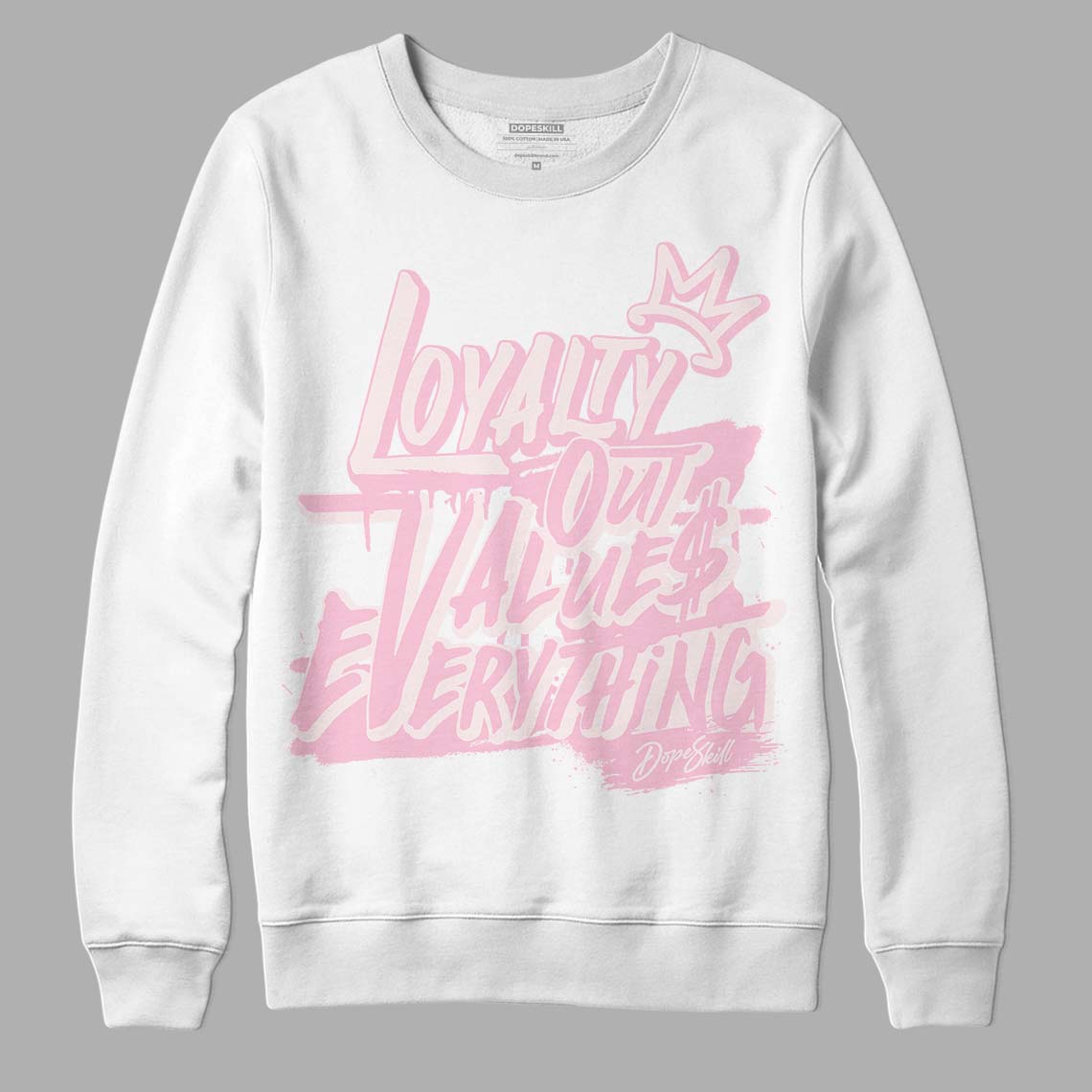 Dunk Low LX Pink Foam DopeSkill Sweatshirt LOVE Graphic Streetwear - White