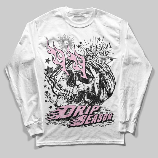 Pink Sneakers DopeSkill Long Sleeve T-Shirt Drip Season Graphic Streetwear - White