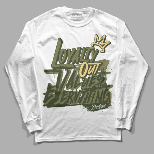 Jordan 4 Retro SE Craft Medium Olive DopeSkill Long Sleeve T-Shirt LOVE Graphic Streetwear - White