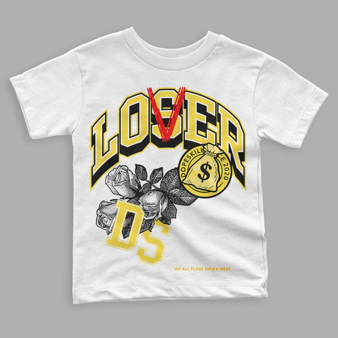 Jordan 11 Low 'Yellow Snakeskin' DopeSkill Toddler Kids T-shirt Loser Lover Graphic Streetwear - White