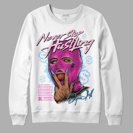 Pink   Sneakers DopeSkill Sweatshirt Never Stop Hustling Graphic Streetwear - White 