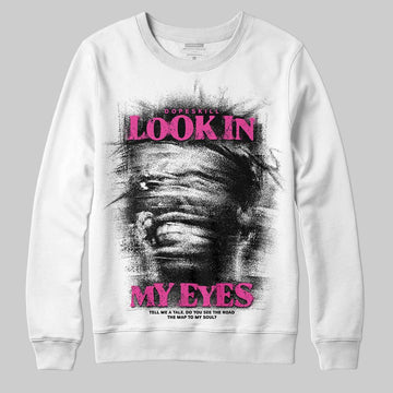 Pink Sneakers DopeSkill Sweatshirt Look In My Eyes Graphic Streetwear - White