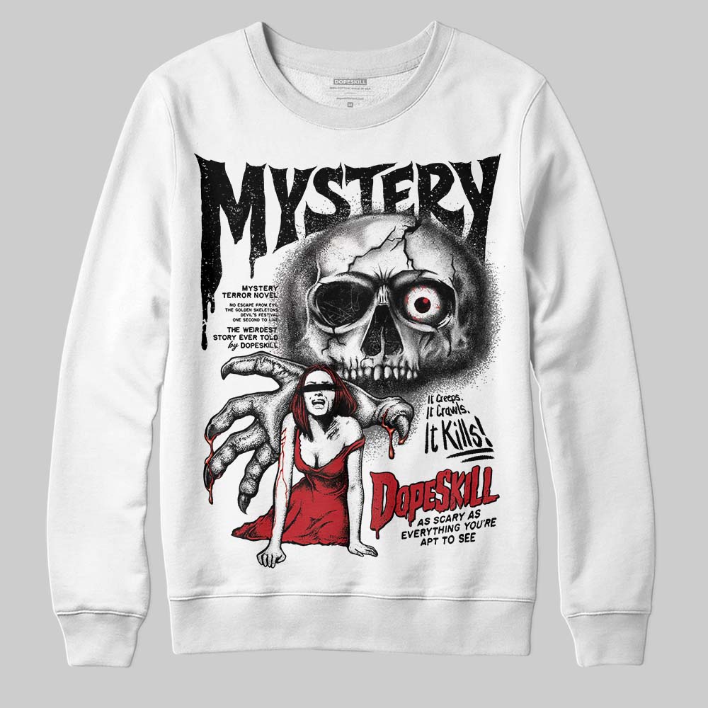 Jordan 4 “Black Cat” (2025) DopeSkill Sweatshirt Mystery Ghostly Grasp Graphic Streetwear - White