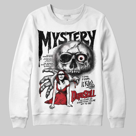 Jordan 4 “Black Cat” (2025) DopeSkill Sweatshirt Mystery Ghostly Grasp Graphic Streetwear - White