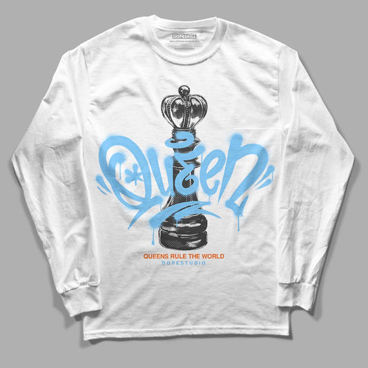 Dunk Low Futura University Blue DopeSkill Long Sleeve T-Shirt Queen Chess Graphic Streetwear - White